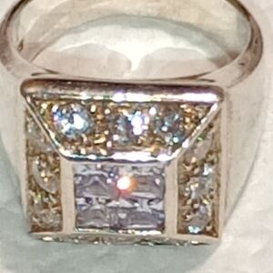 Vintage Sterling Silver Sparkling Cocktail Ring